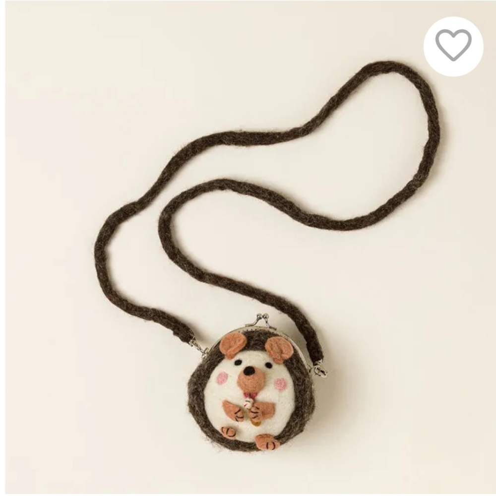 Cute Hedgehog Ball Wool-like Fur Crossbody Bag Pouch